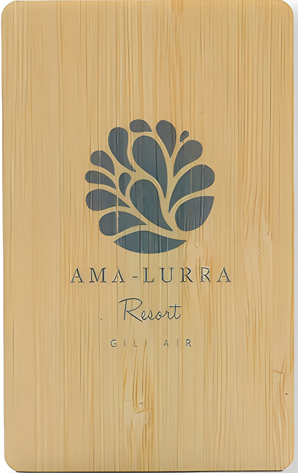 Ama Lurra Hotel Wooden Card