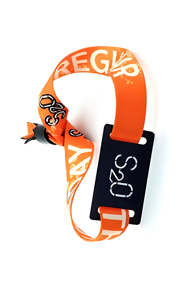 Orange Woven Rfid Wristband